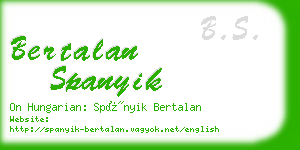 bertalan spanyik business card